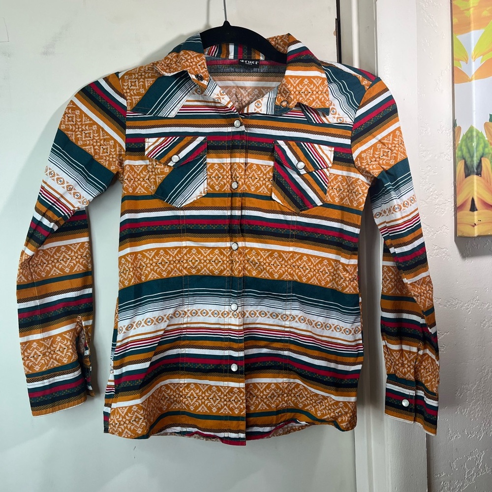 Cruel Girl Multicolor Patterned Button Down Shirt